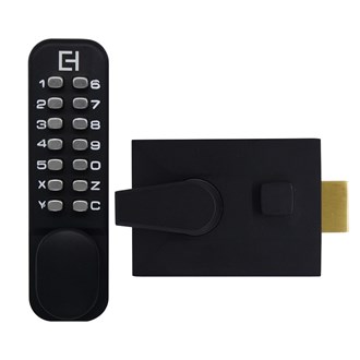 Digital Lock -Mechanical Keypad (Rim Lock) -Black